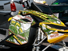 Ski-Doo Rev XP Rocking the Totem Wrap side view