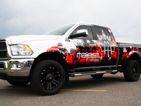 Majesty Riding Dodge truck wrap