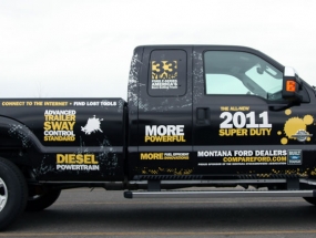 Mt. Stock Growers Ford pickup wrap