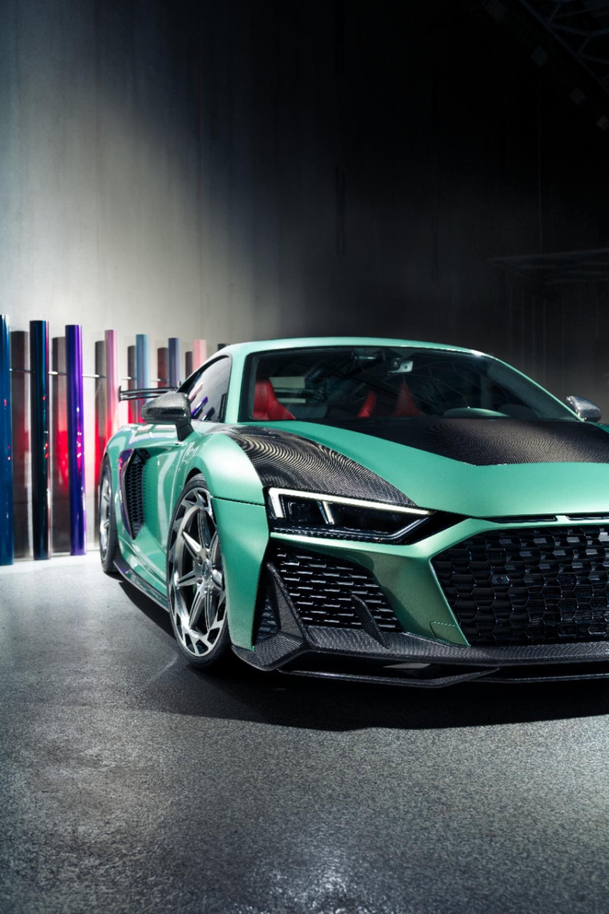 3M Protection Wrap Film in Iridescent Emerald Green on Audi