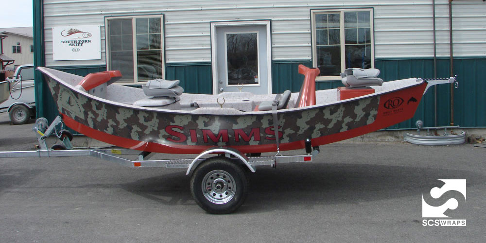 Simms Fishing Products/RO Drift Boat Custom Wrap · SCS Wraps