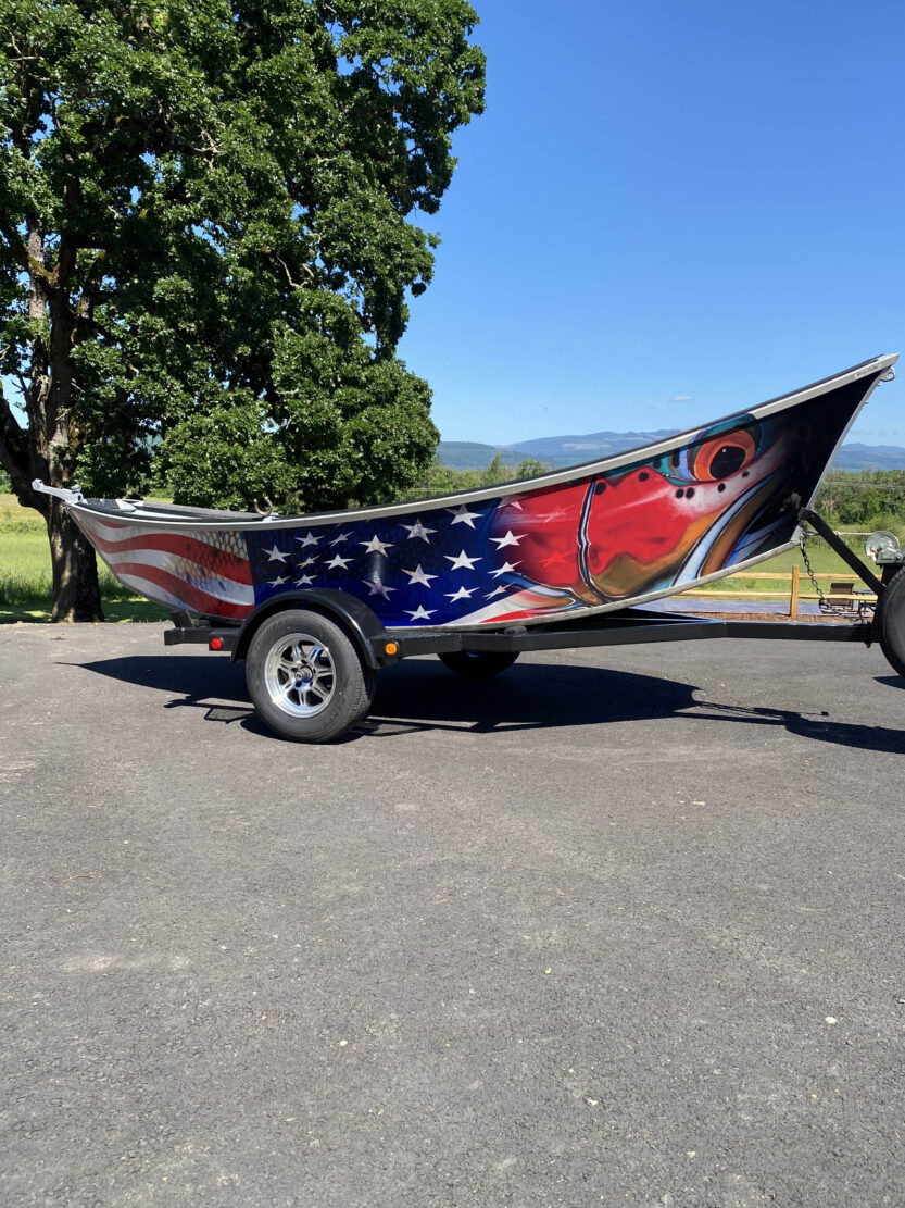 DeYoung Steelhead / American Flag Boat Wrap · SCS Wraps