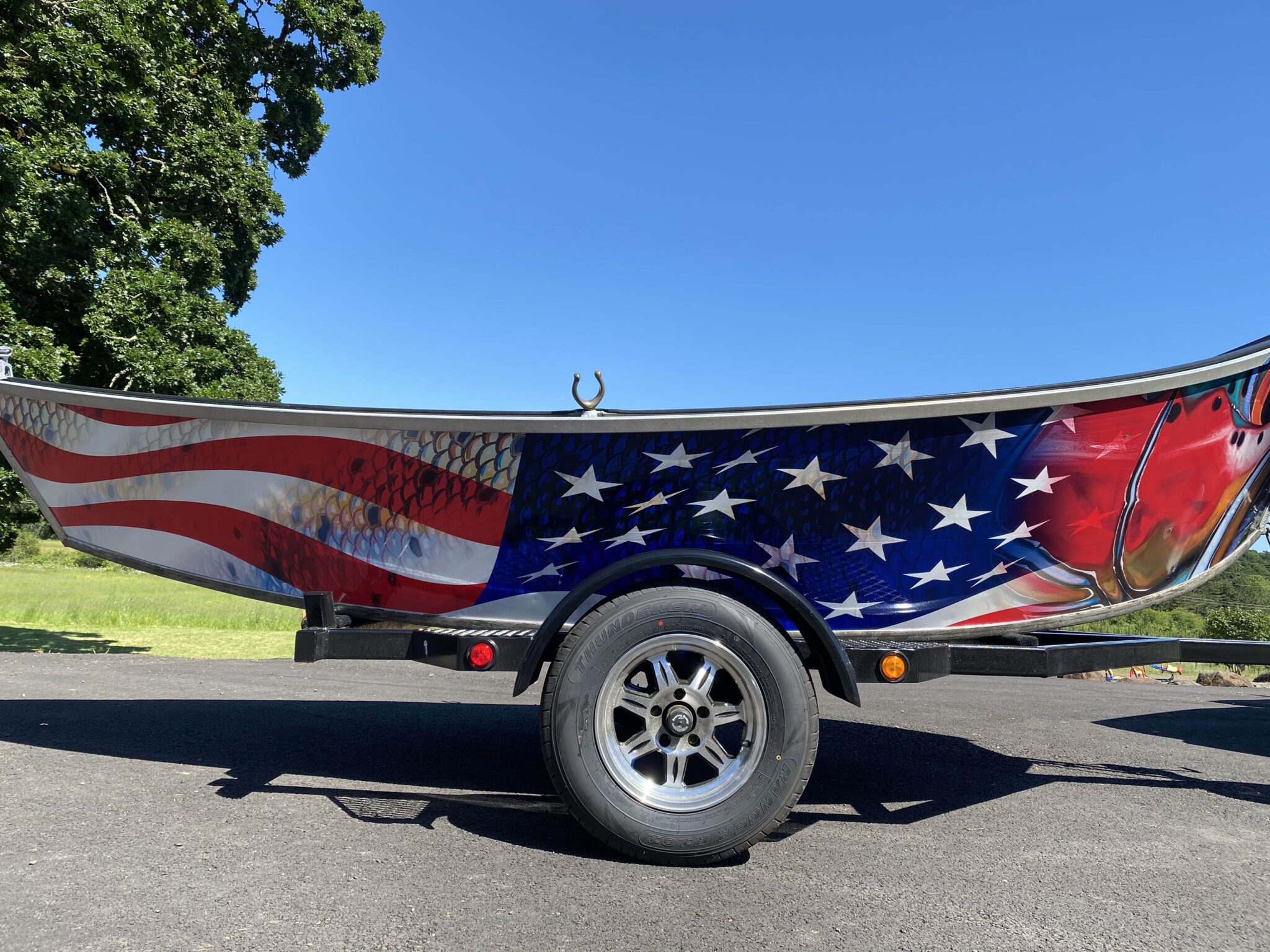 DeYoung Steelhead / American Flag Boat Wrap · SCS Wraps